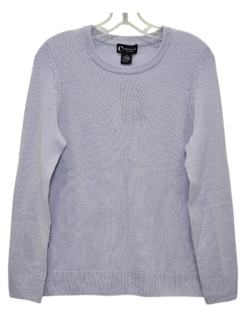C By Bloomingdales 100% 2-Ply Cashmere Crew Neck Sweater Small New Serenity Blue